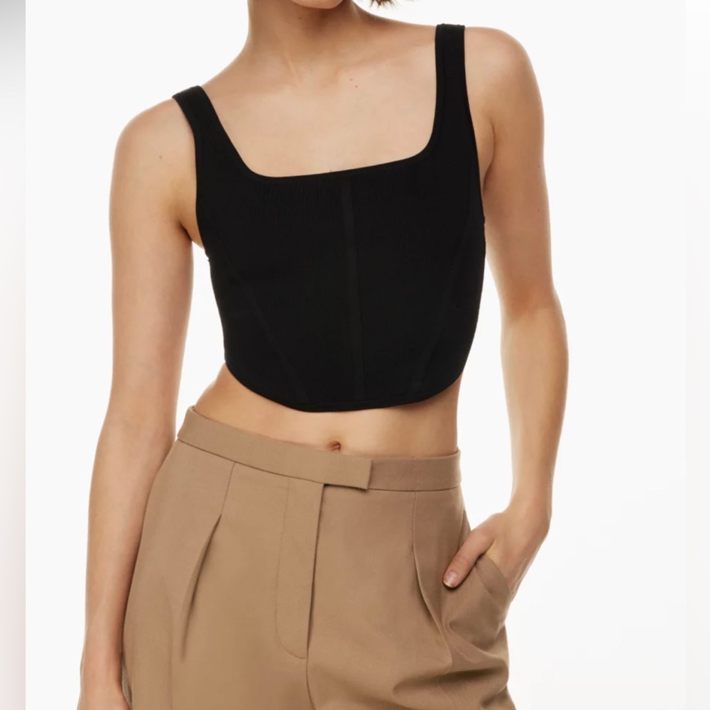 Babaton Sculpt Knit Bustier Tank - black